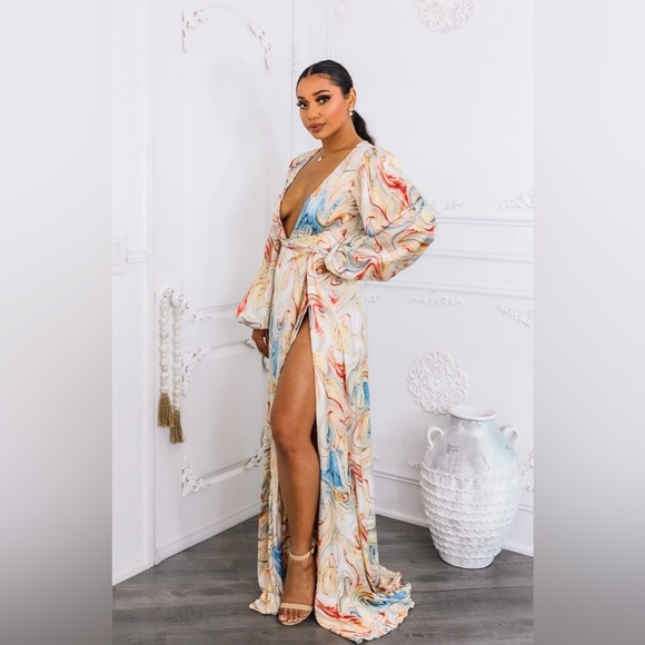 Elegant Multicolor Maxi Dress - Picture 5 of 5